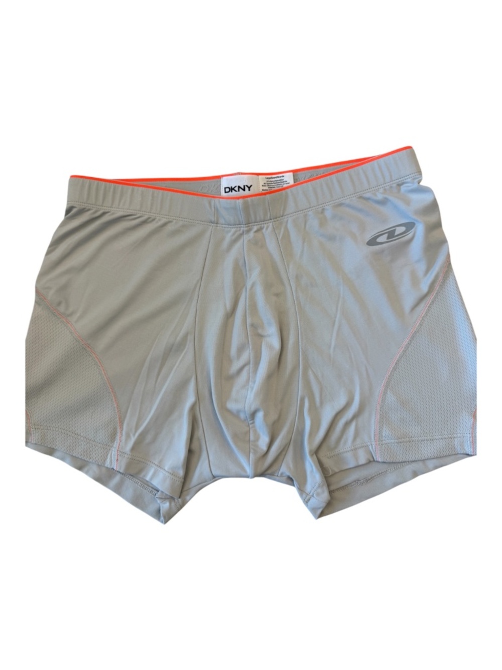 Vintage DKNY gray men's Large underware boxer briefs with neon orange